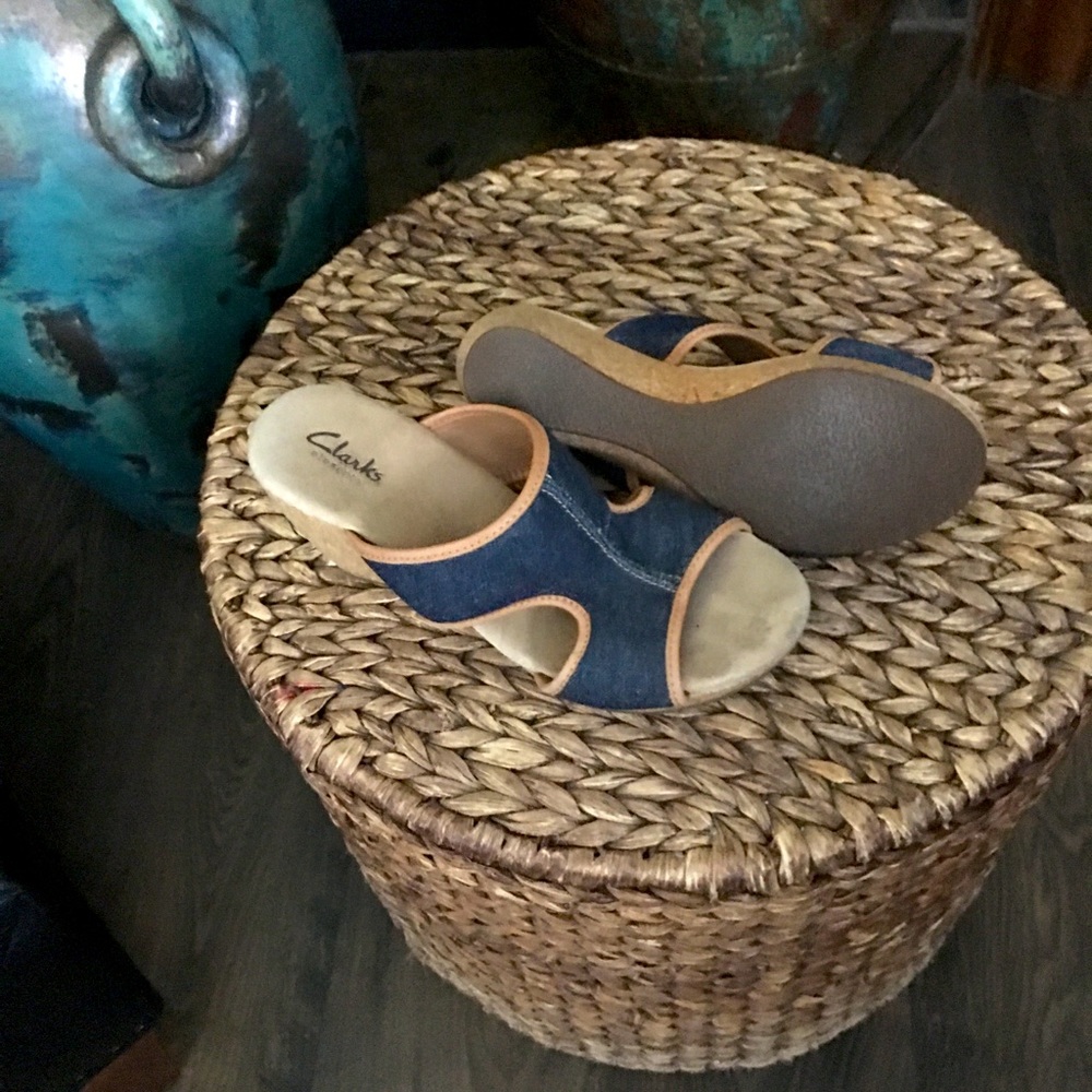 Blue Jean Open Toe Clarks Sandals